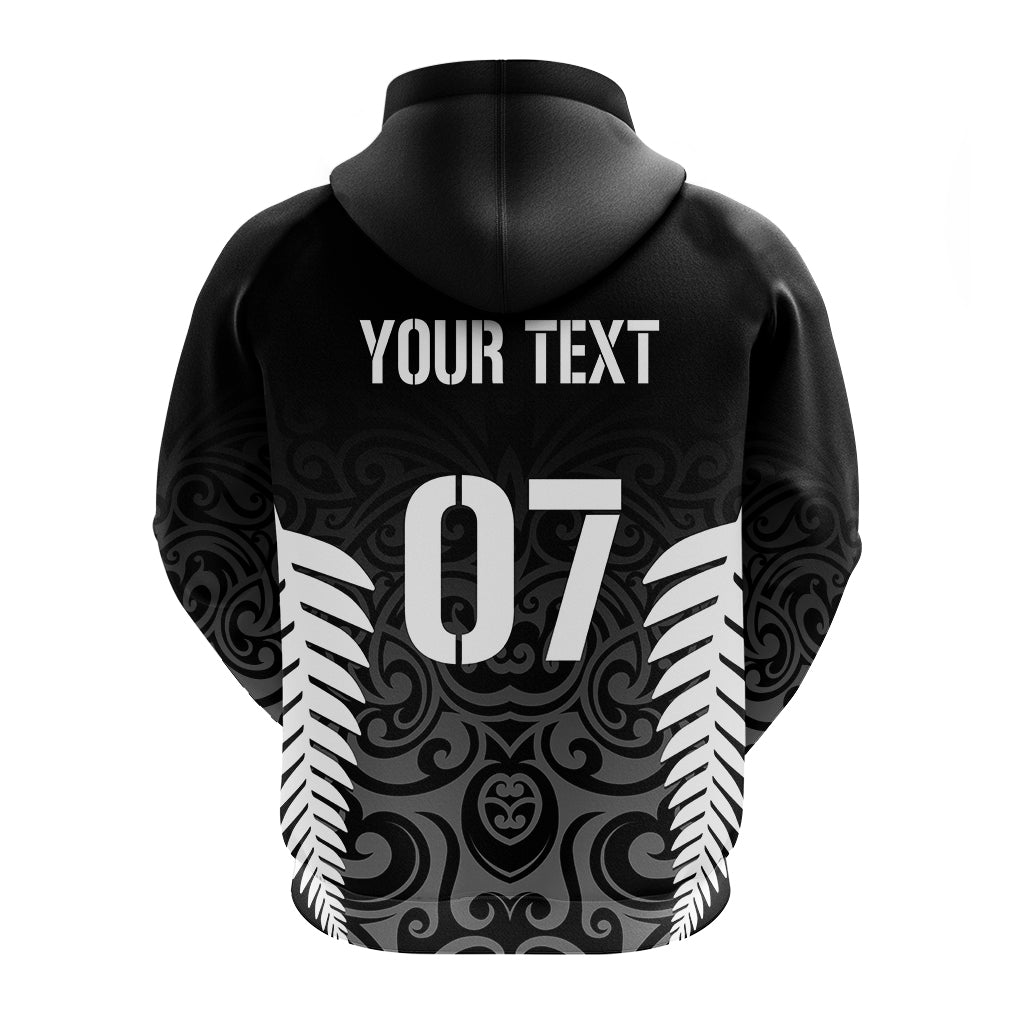 Personalised New Zealand Rugby Hoodie All Black Champion LT7 - Vibe Hoodie Shop