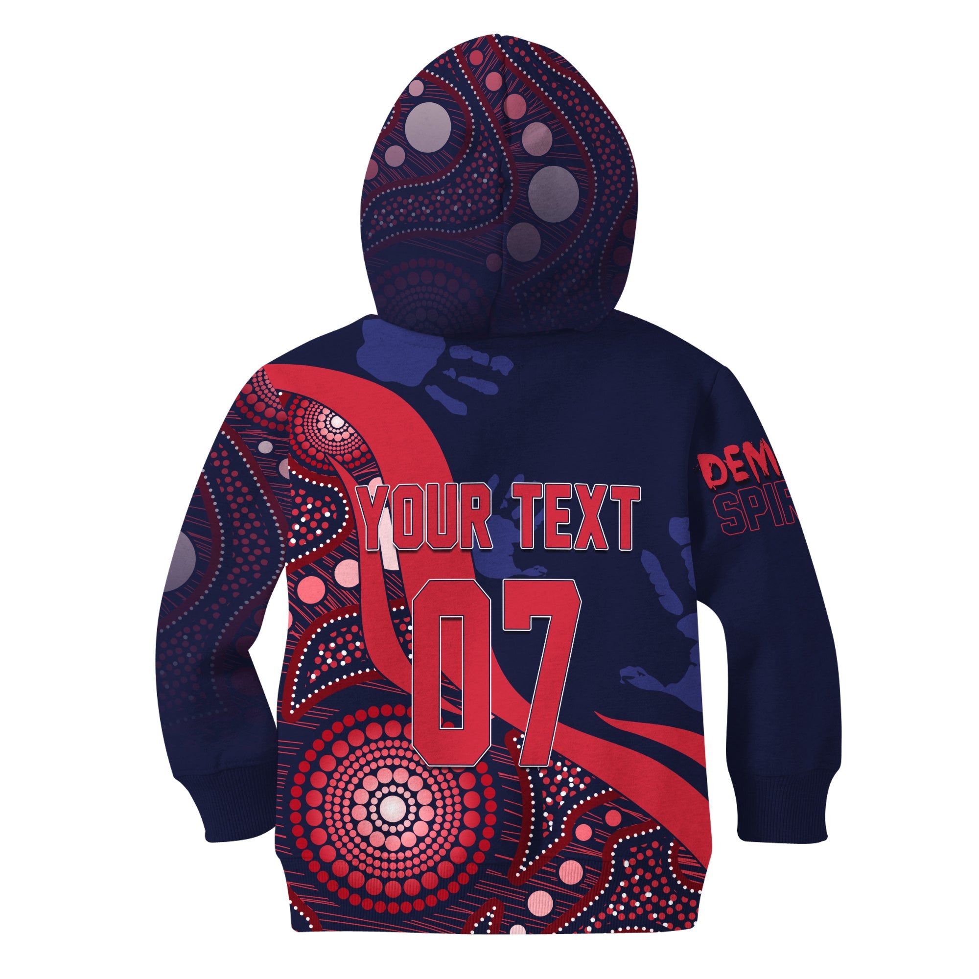 Personalised Melbourne Dees Aboriginal Hoodie KID Demons Spirit - Vibe Hoodie Shop