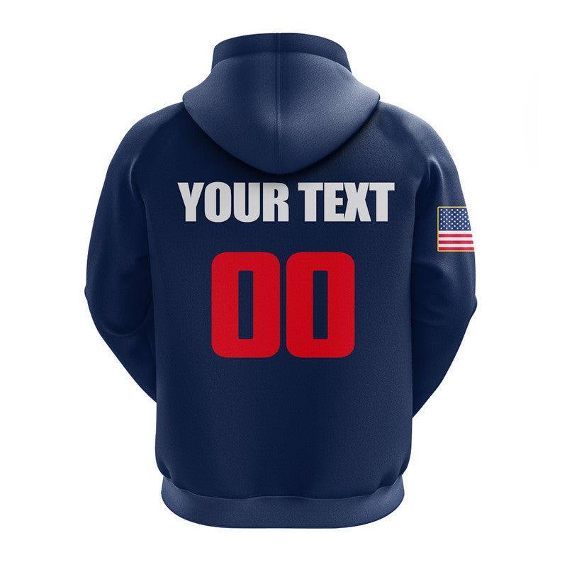 (Custom Personalised And Number) Baseball 2023 USA Hoodie Blue Style LT6 - Vibe Hoodie Shop