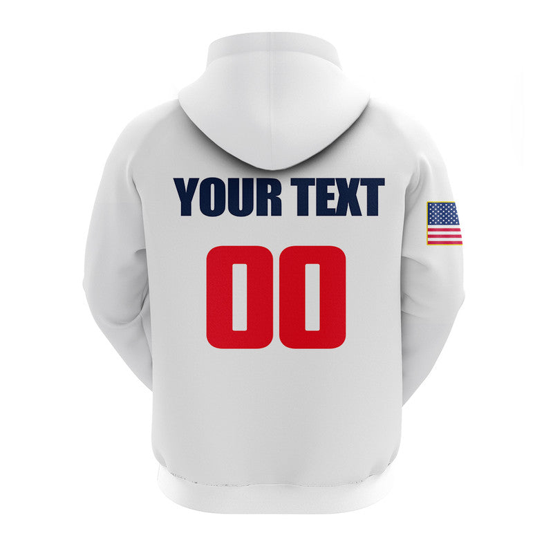 (Custom Personalised And Number) Baseball 2023 USA Hoodie White Style LT6 - Vibe Hoodie Shop