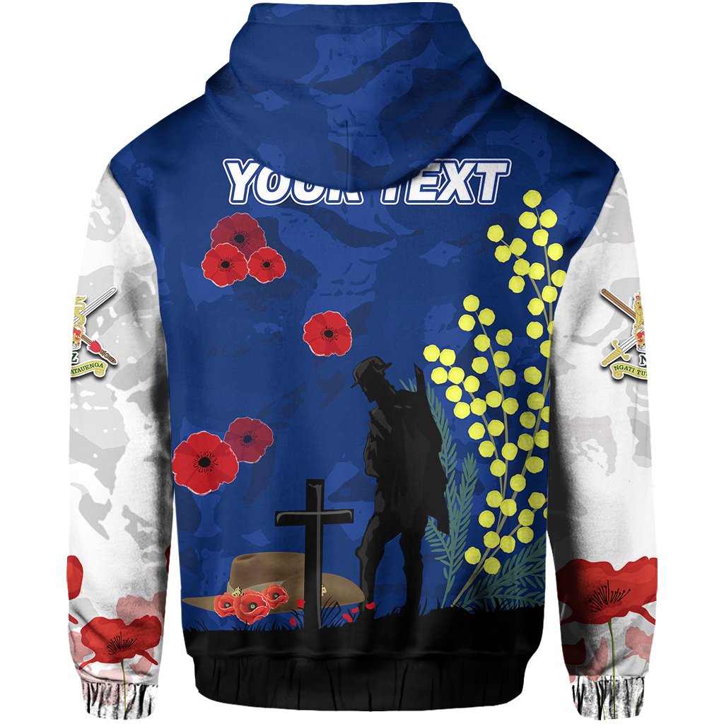 (Custom Personalised) Australian ANZAC Day Zip Hoodie Lest We Forget 2021 - Style Blue - Vibe Hoodie Shop