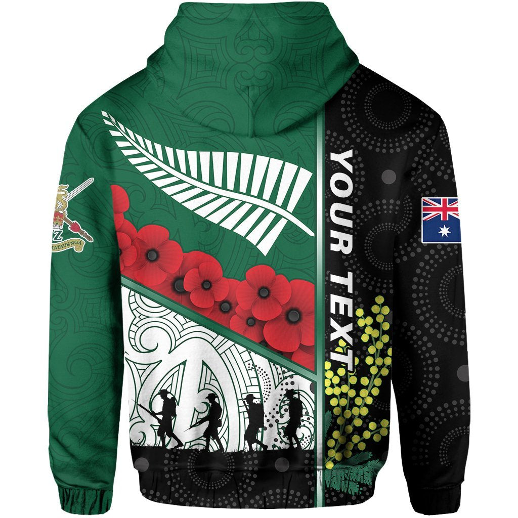 (Custom Personalised) ANZAC Day - Lest We Forget Zip Hoodie Australia Indigenous and New Zealand Maori - Vibe Hoodie Shop