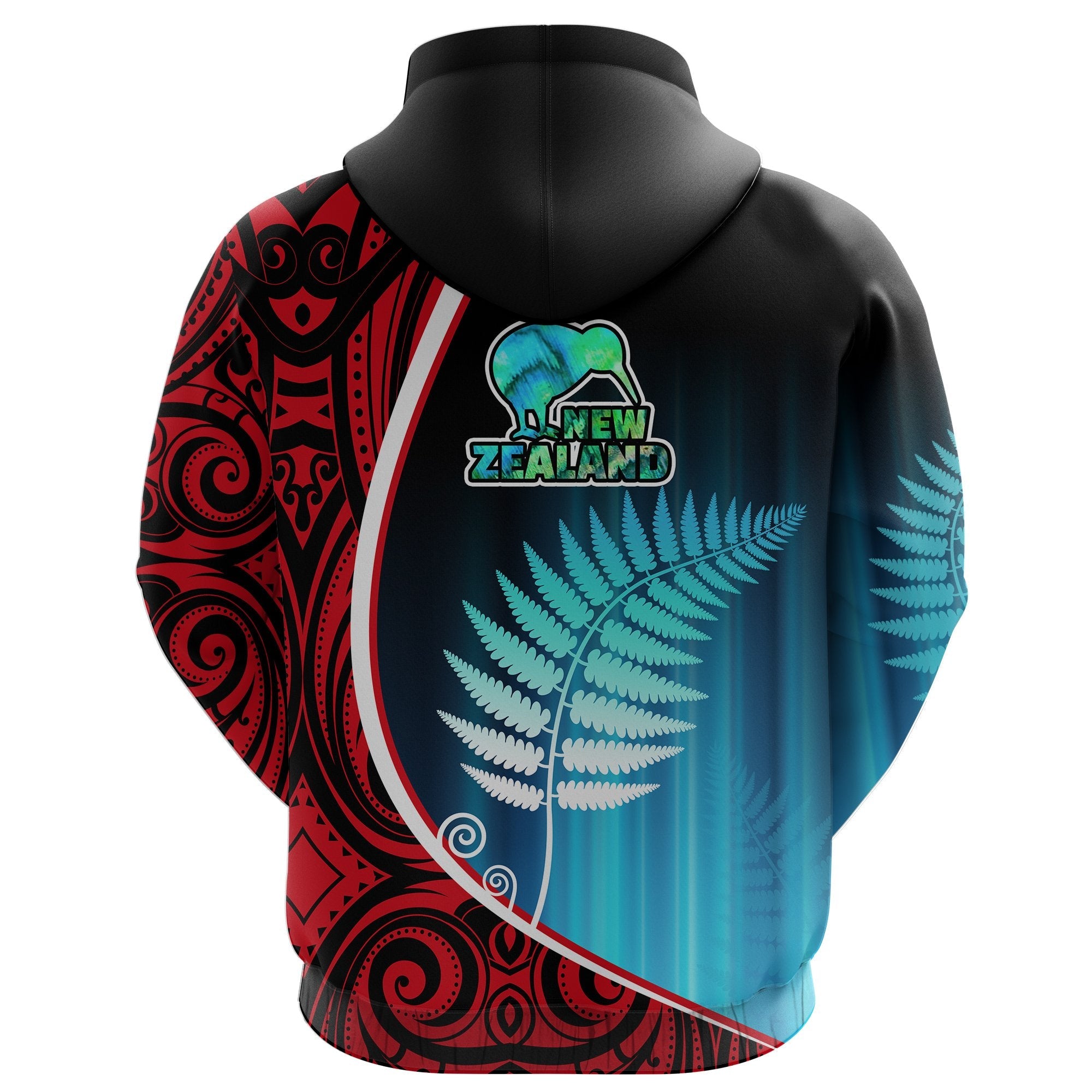 Aotearoa Rugby Black Maori Zip Hoodie Kiwi and Silver Fern New Zealand - Vibe Hoodie Shop