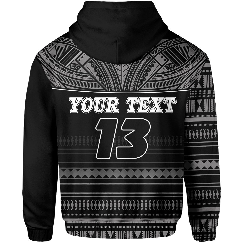 (Custom Personalised) Polynesian Rugby Hoodie With Love Style Gray - Custom Text and Number - Vibe Hoodie Shop