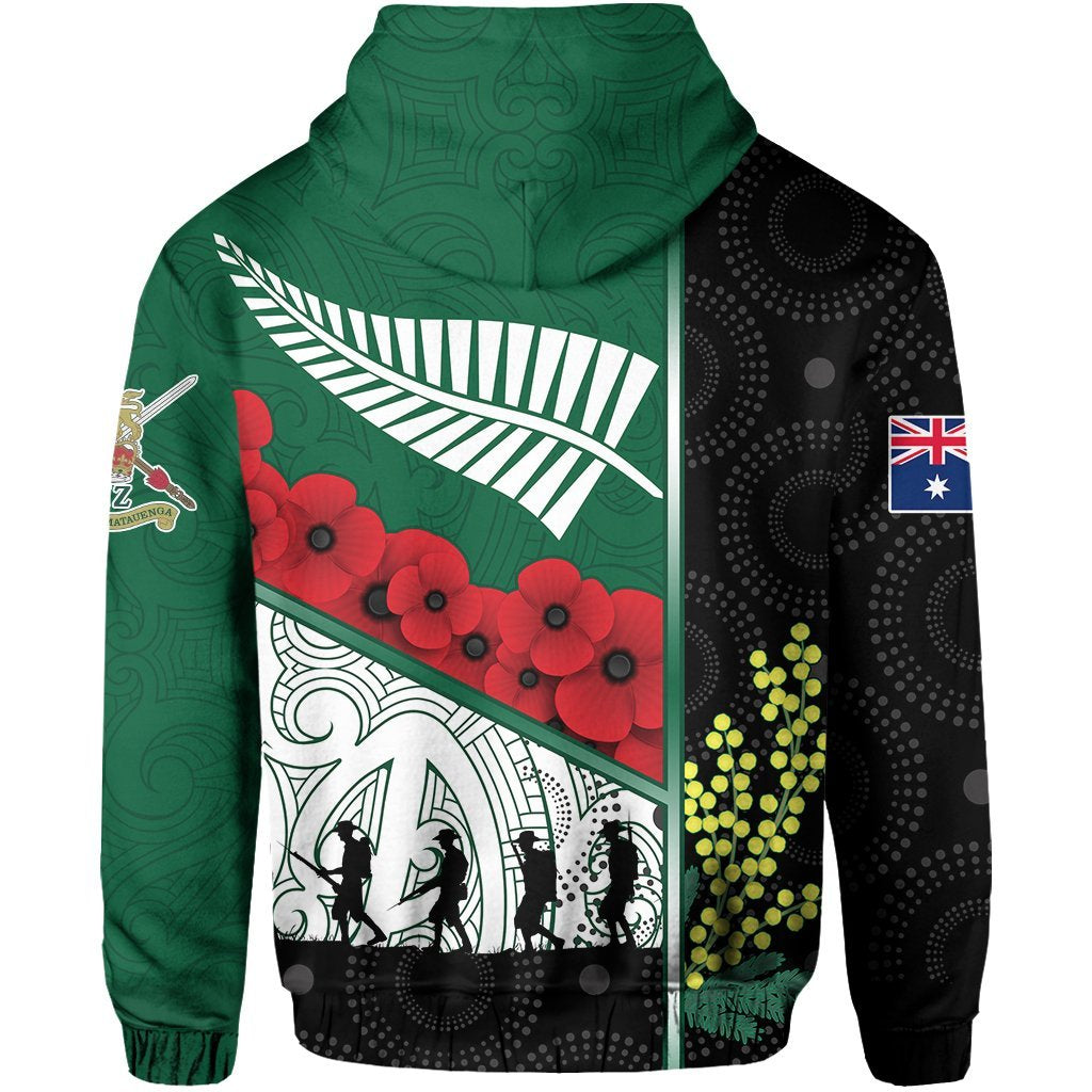 ANZAC Day - Lest We Forget Zip Hoodie Australia Indigenous and New Zealand Maori - Vibe Hoodie Shop