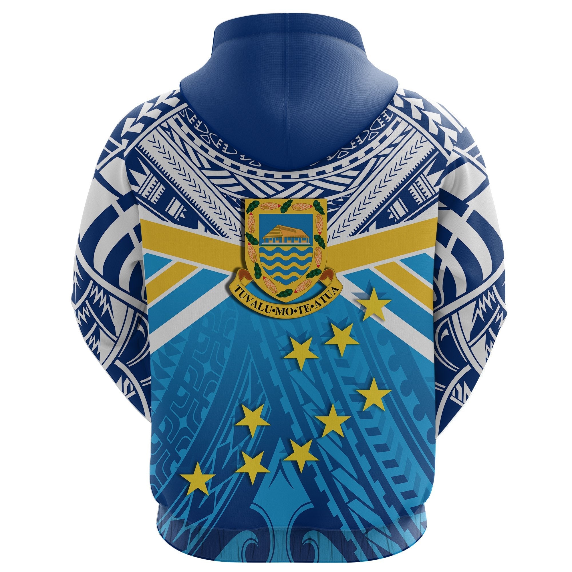 Tuvalu Rugby Hoodie Polynesian Flag - Vibe Hoodie Shop