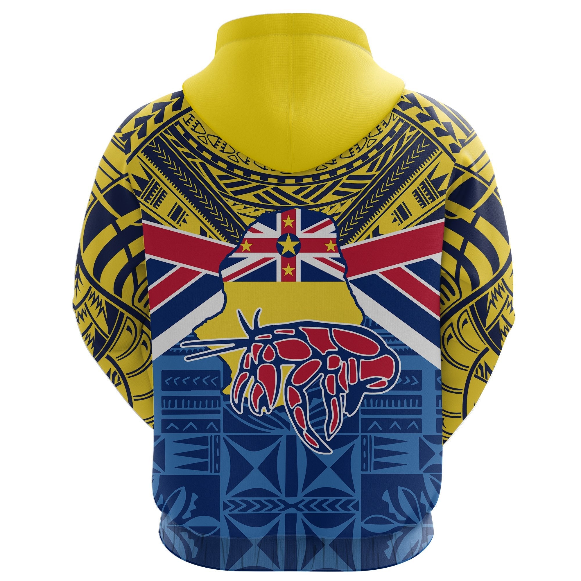 Niue Rugby Zip Hoodie Polynesian Crab Map - Vibe Hoodie Shop