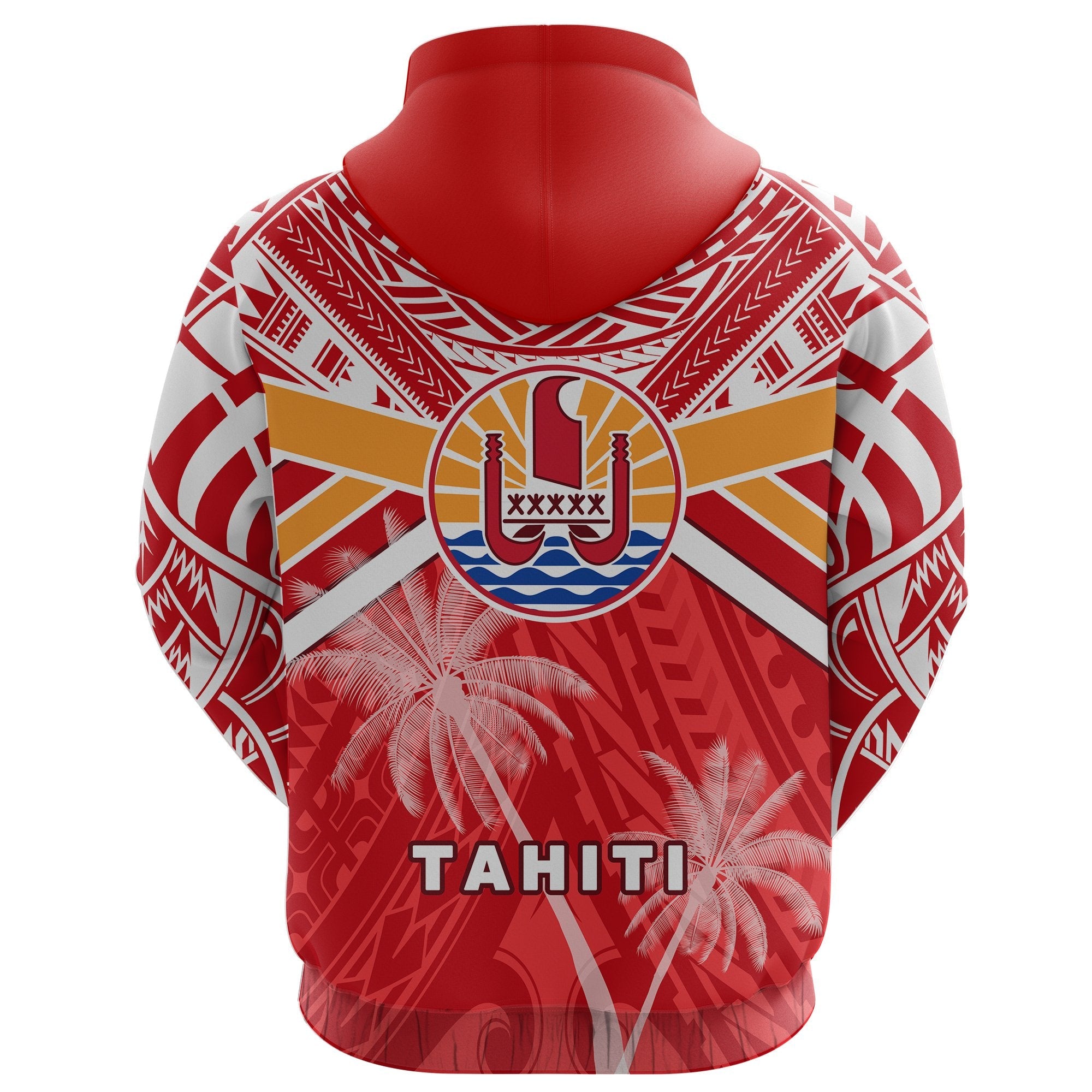 Tahiti Rugby Zip Hoodie Polynesian Coat Of Arms and Flag - Vibe Hoodie Shop