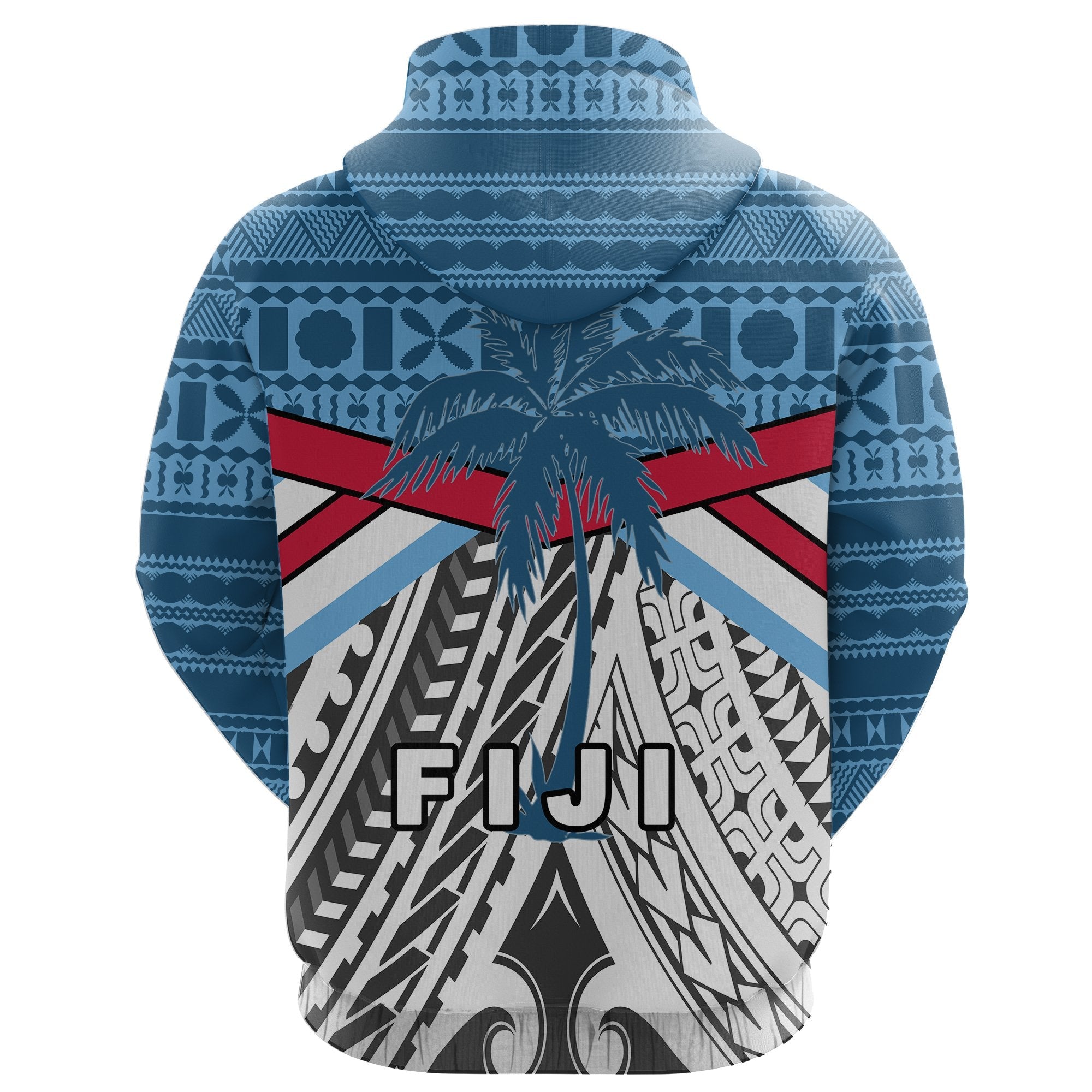 Fiji Rugby Zip Hoodie Tapa Cloth - Vibe Hoodie Shop