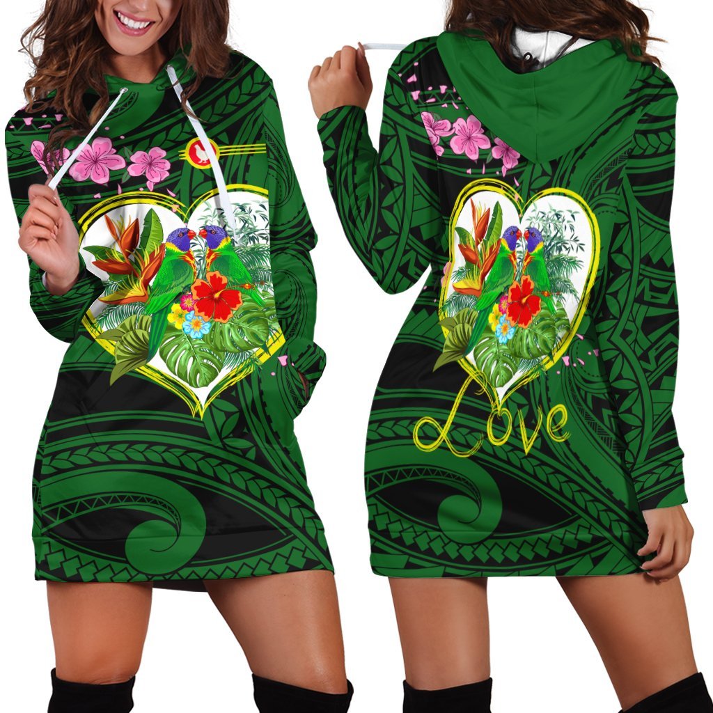 American Samoa Hoodie Dress - The Love Of Blue Crowned Lory - Vibe Hoodie Shop