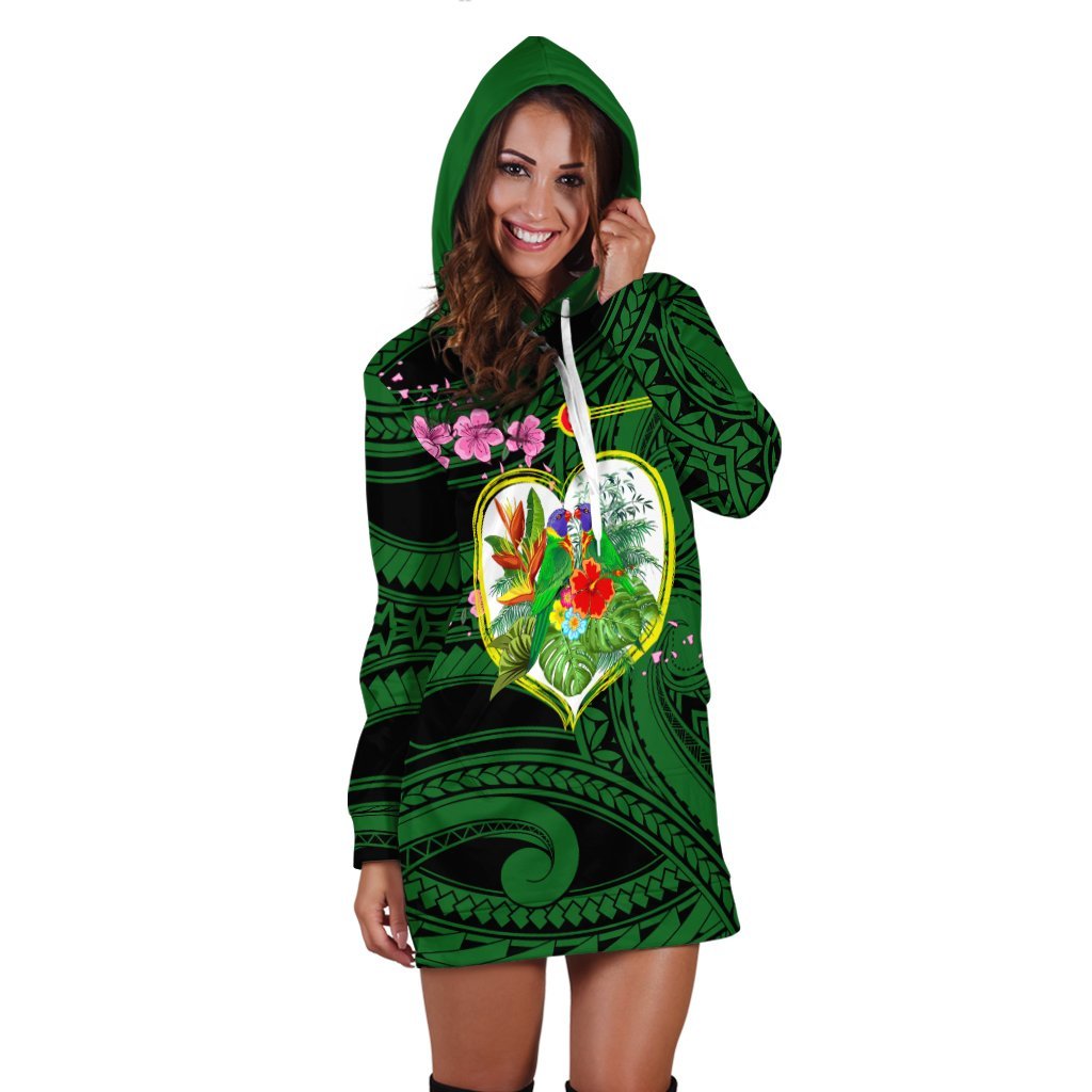 American Samoa Hoodie Dress - The Love Of Blue Crowned Lory - Vibe Hoodie Shop