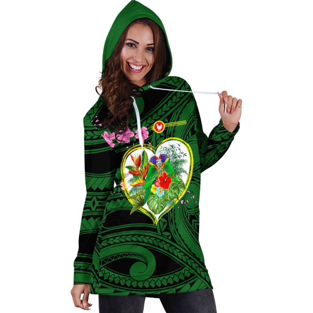 American Samoa Hoodie Dress - The Love Of Blue Crowned Lory - Vibe Hoodie Shop