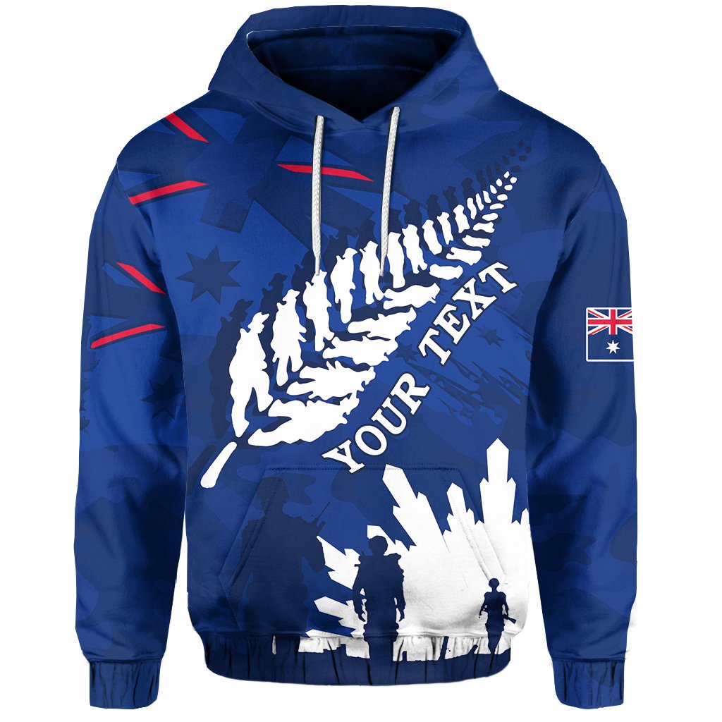 (Custom Personalised) Australian ANZAC Day Hoodie Camouflage Mix Fern New Zealand - Vibe Hoodie Shop