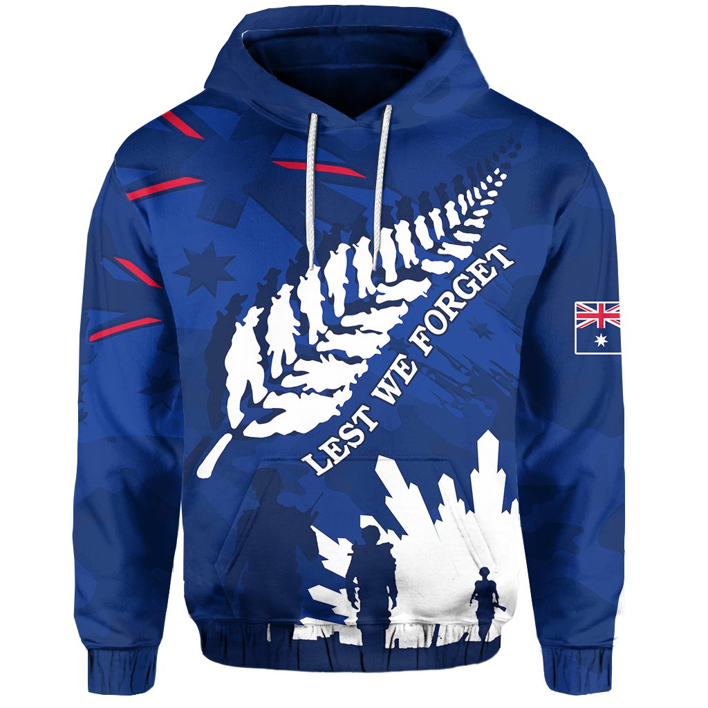 Australian ANZAC Day Hoodie Camouflage Mix Fern New Zealand - Vibe Hoodie Shop