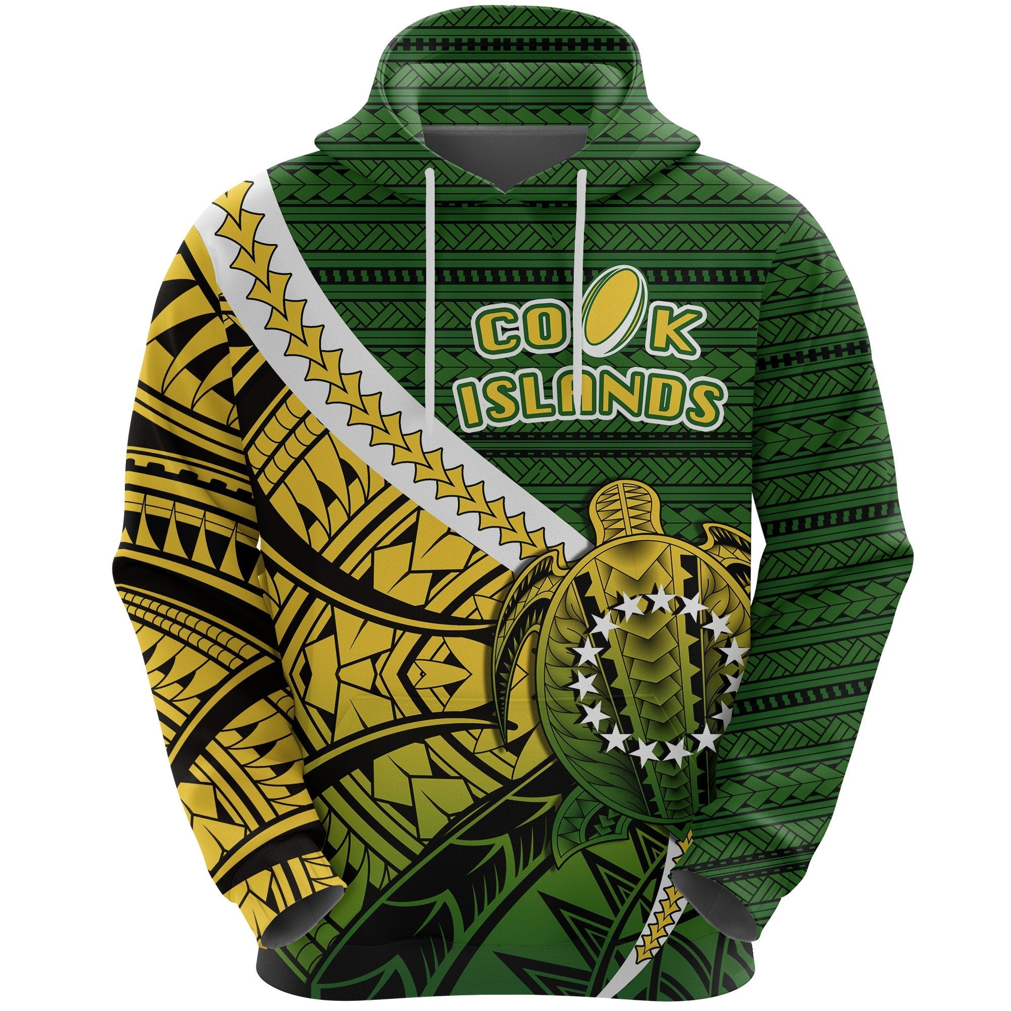 Cook Islands Hoodie Style Turtle Rugby - Vibe Hoodie Shop