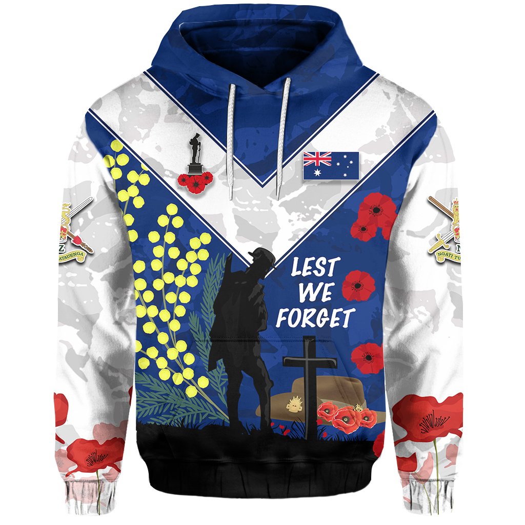 Australian ANZAC Day Hoodie Lest We Forget 2021 - Style Blue - Vibe Hoodie Shop