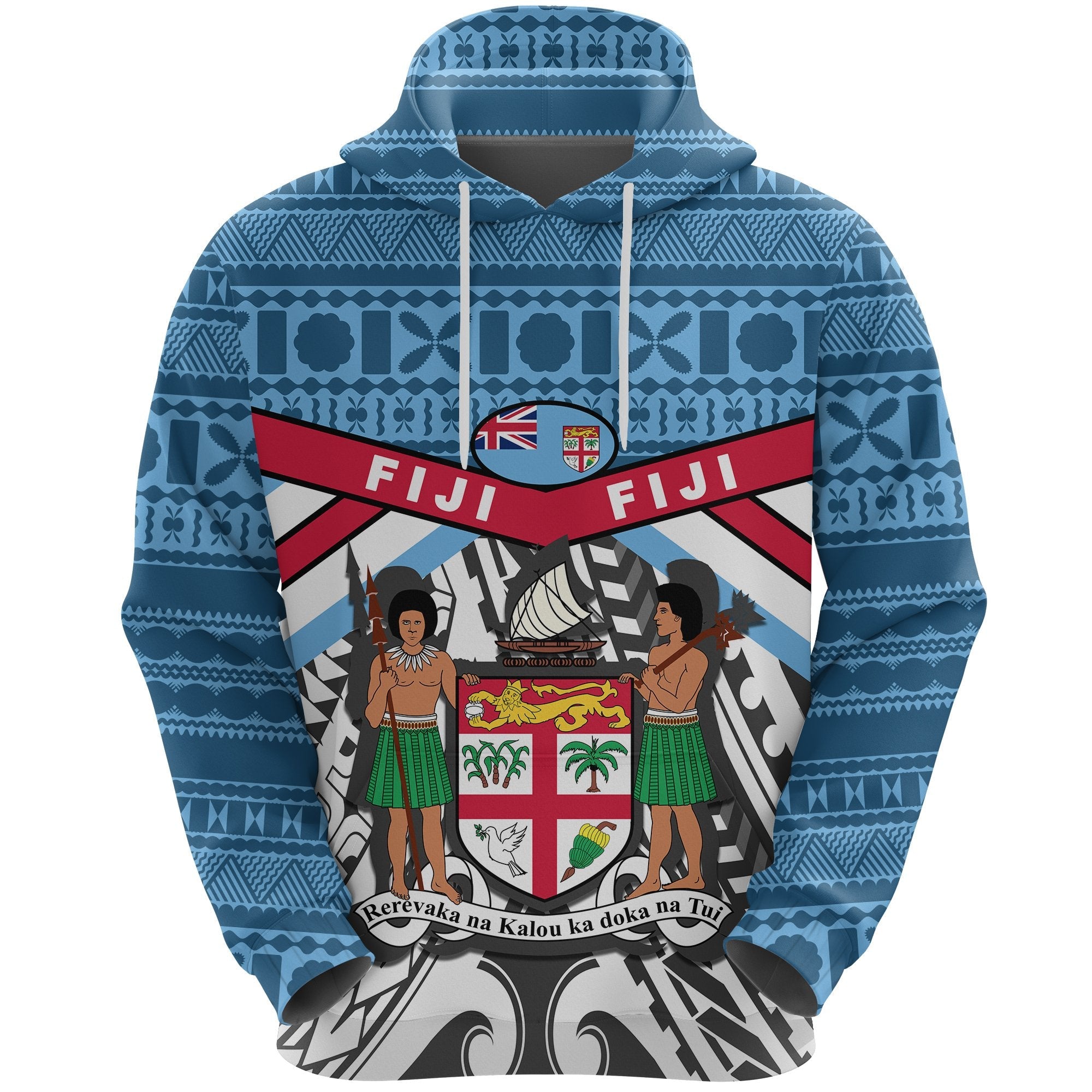 Fiji Rugby Hoodie Tapa Cloth - Vibe Hoodie Shop