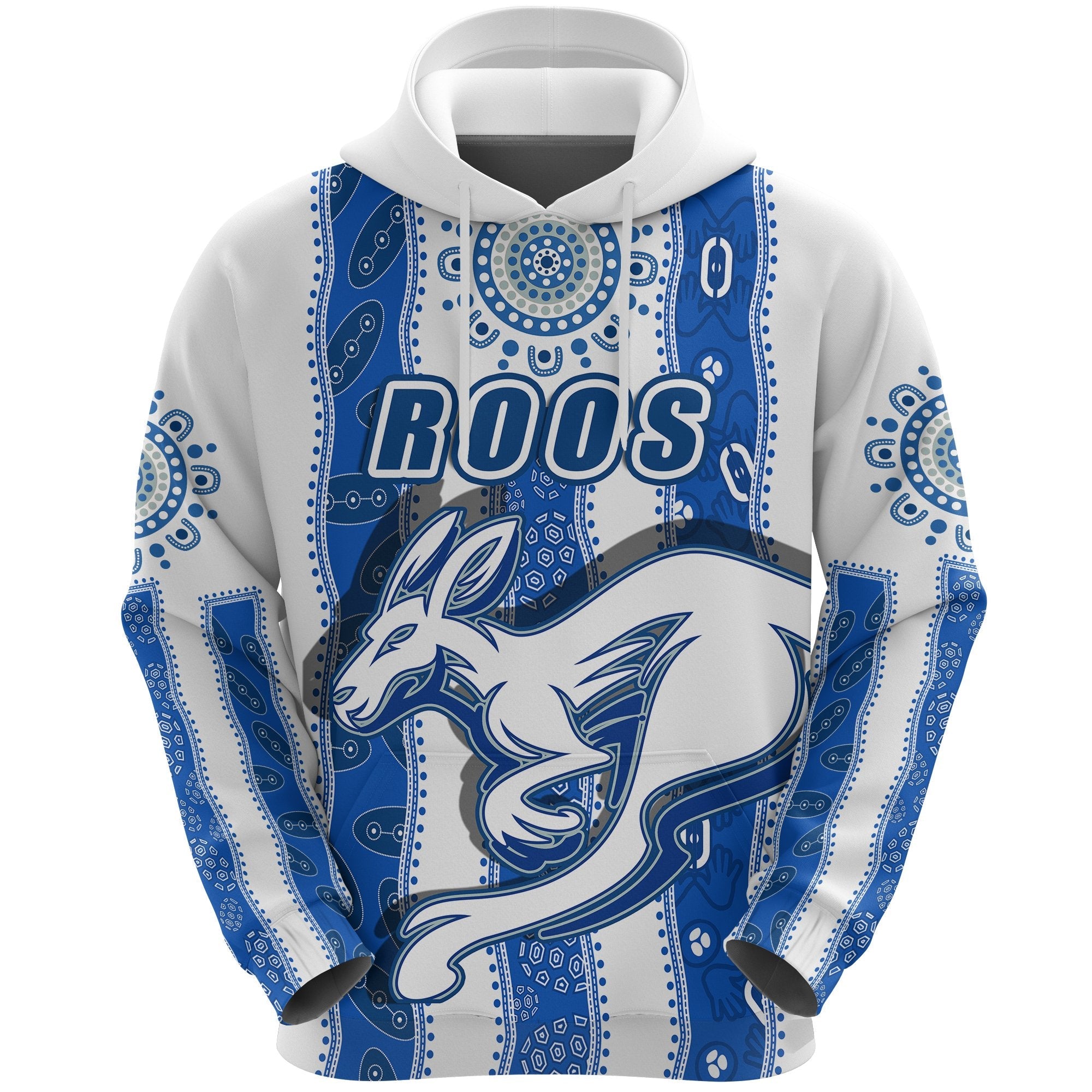 Melbourne Kangaroos Hoodie Indigenous North - Roos White - Vibe Hoodie Shop