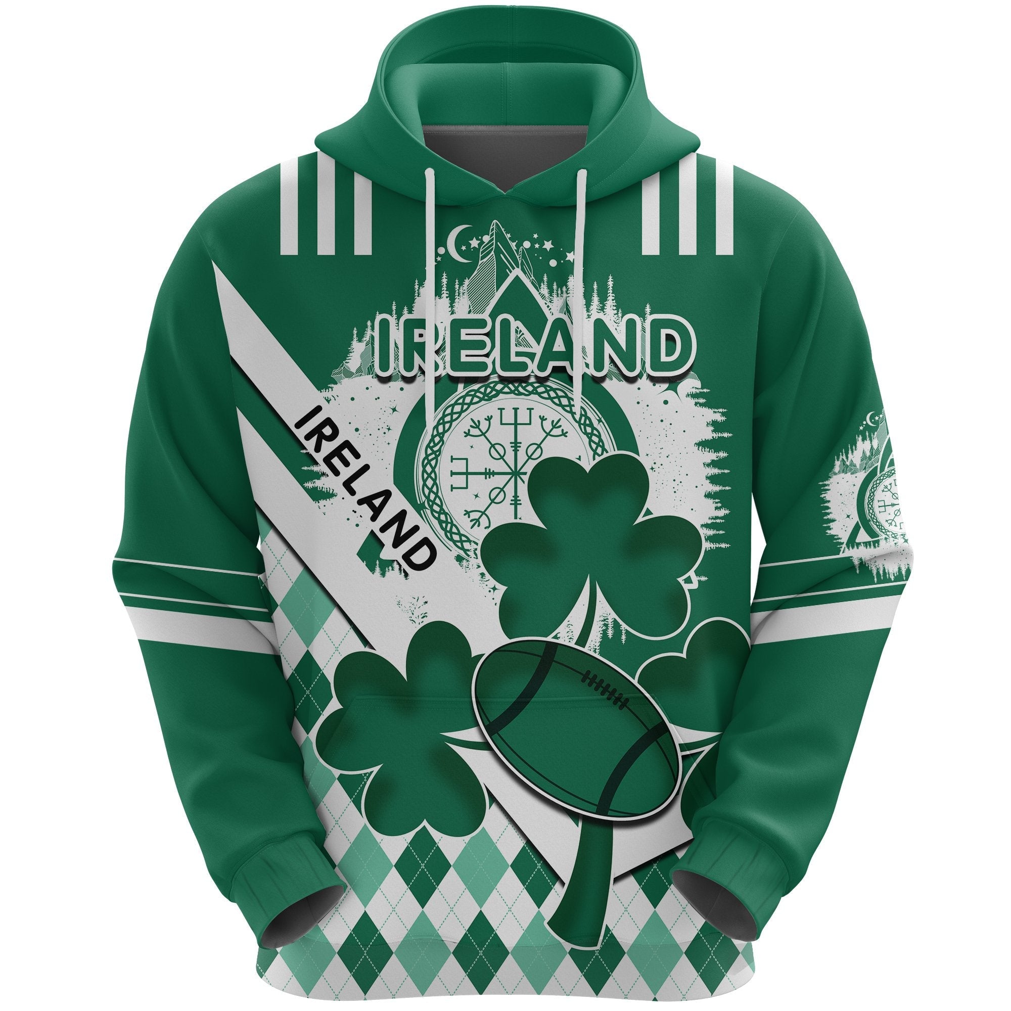 Ireland Rugby Shamrock Hoodie Mix Irish Celtic - Vibe Hoodie Shop