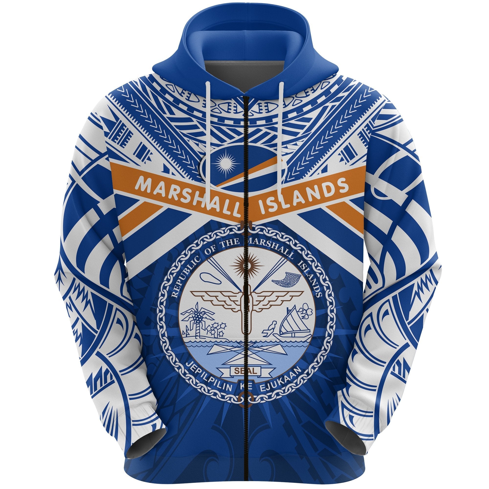 Marshall Islands Rugby Zip Hoodie Forever - Vibe Hoodie Shop