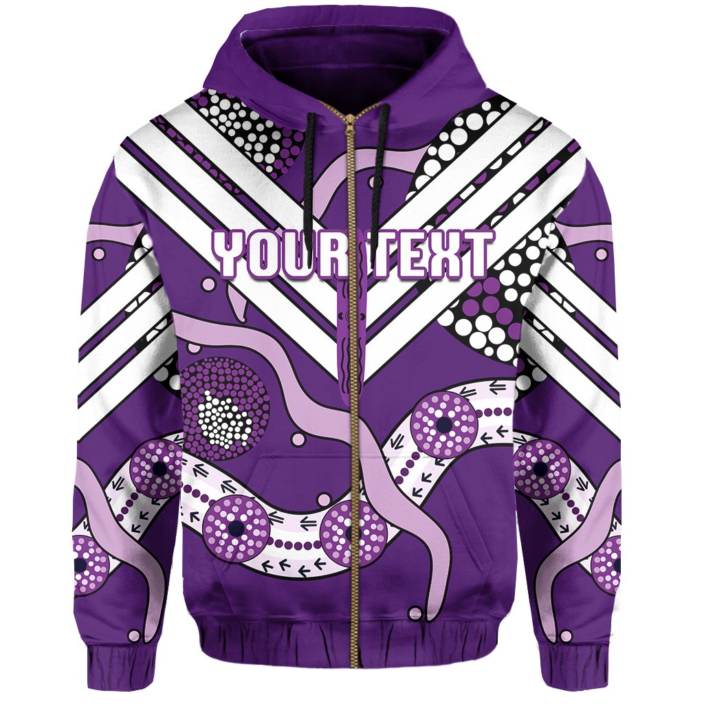 (Custom Personalised) Dockers Zip Hoodie Indigenous Fremantle - Freo - Vibe Hoodie Shop