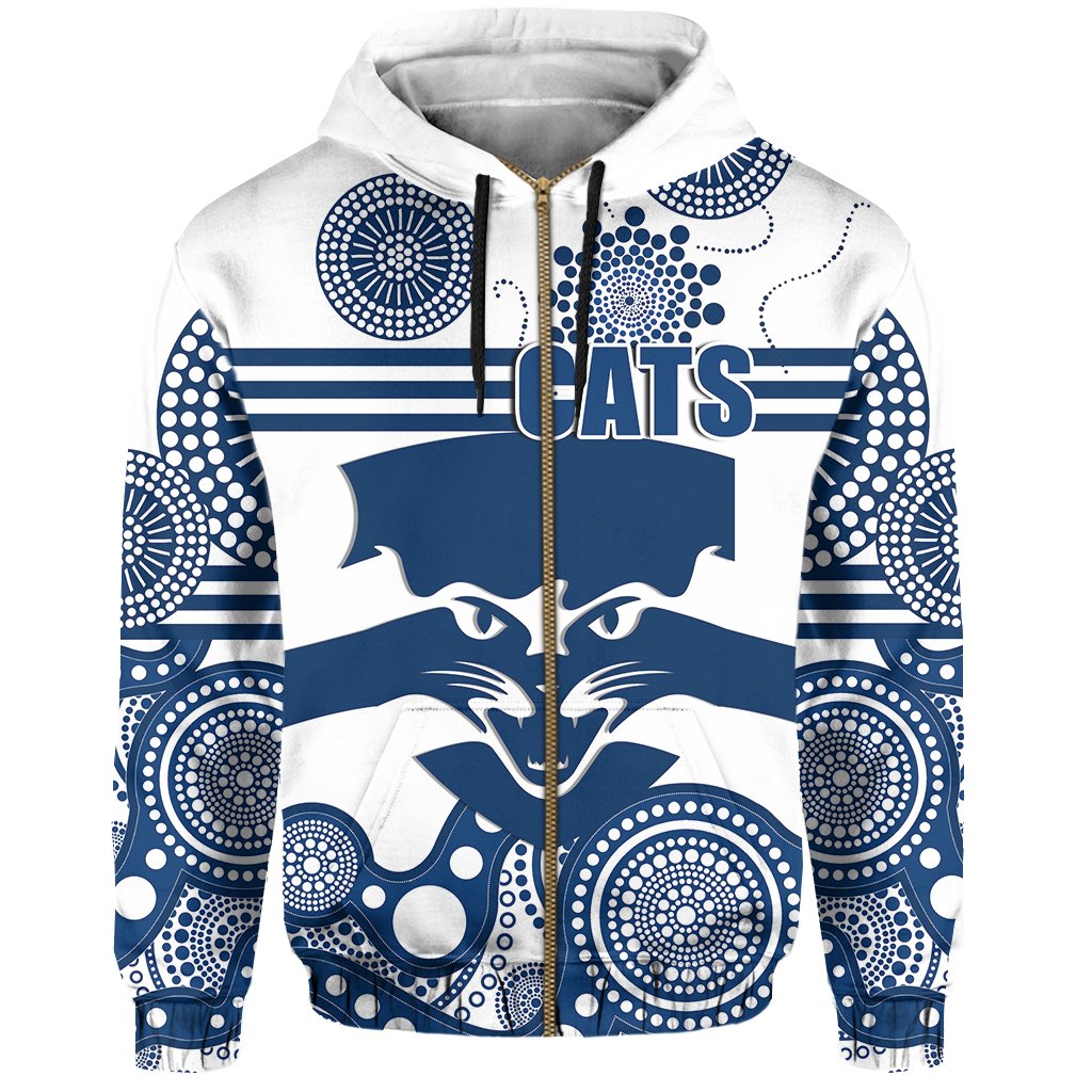 Cats Zip Hoodie Geelong Indigenous - Vibe Hoodie Shop