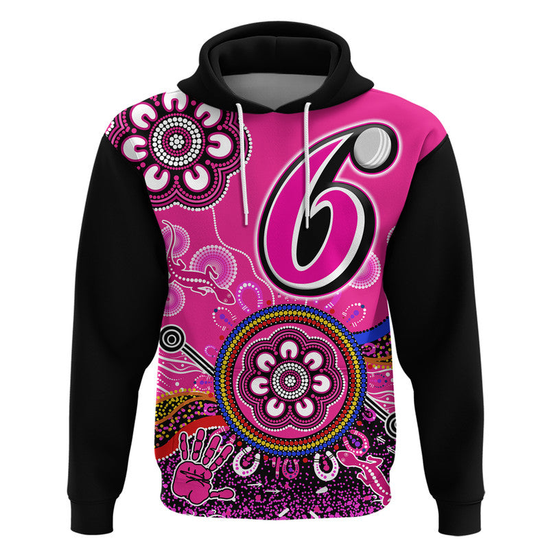 Sydney Sixers Zip Up And Pullover Hoodie Cricket Indigenous Aboriginal Lizard Version LT9 - Vibe Hoodie Shop