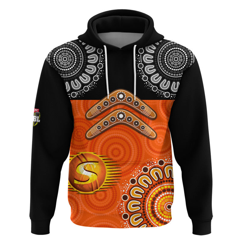 (Custom Personalised) Perth Scorchers Cricket Zip Up And Pullover Hoodie Aboriginal Double Boomerang LT9 - Vibe Hoodie Shop
