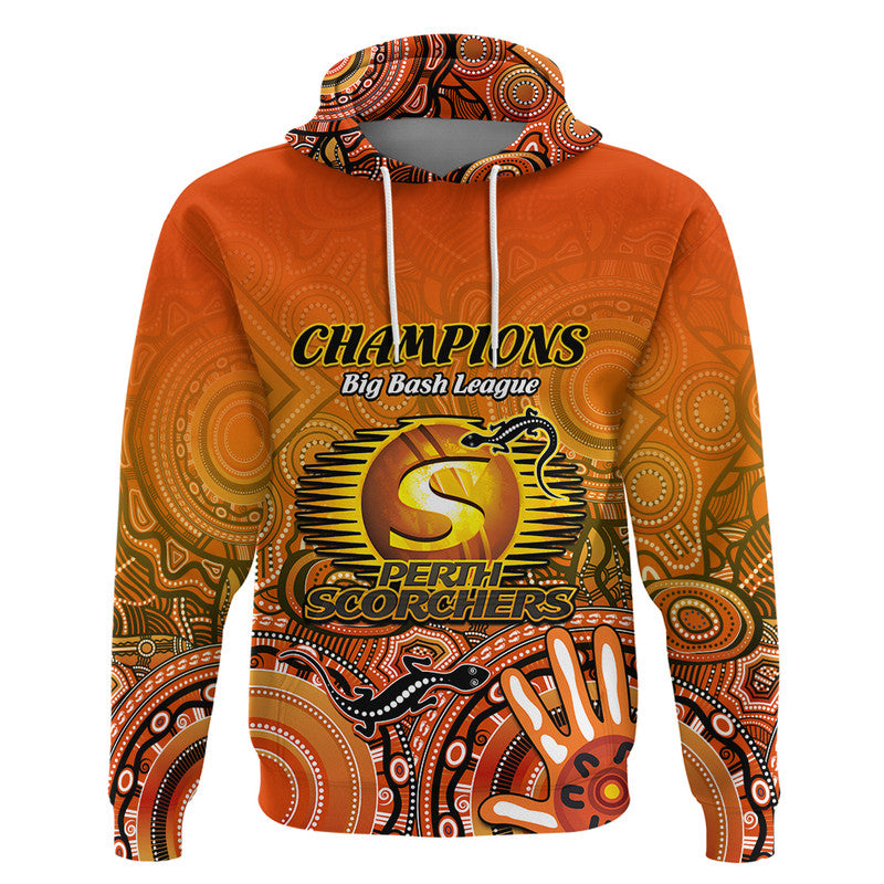 (Custom Personalised) Perth Scorchers Champions Zip Up And Pullover Hoodie Lizard Indigenous Aboriginal LT9 - Vibe Hoodie Shop