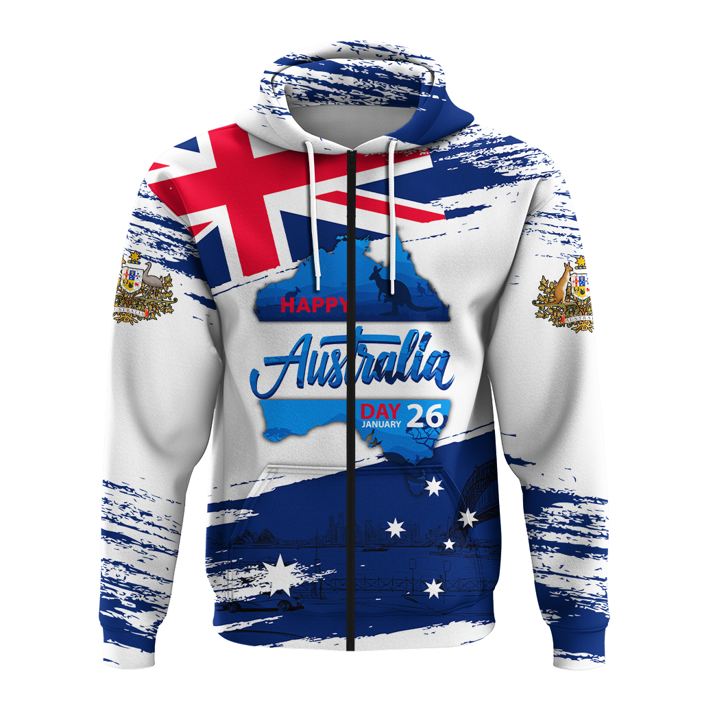 Happy Australia Day January 26 Pattern Hoodie - LT2 - Vibe Hoodie Shop