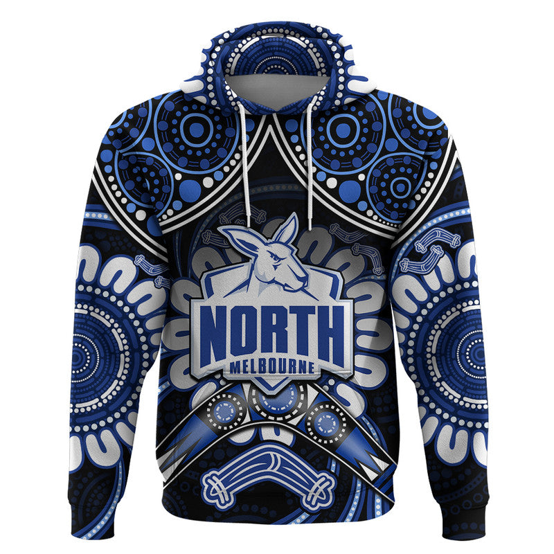 Kangaroos Football Zip Up And Pullover Hoodie Boomerang Indigenous Dots LT9 - Vibe Hoodie Shop