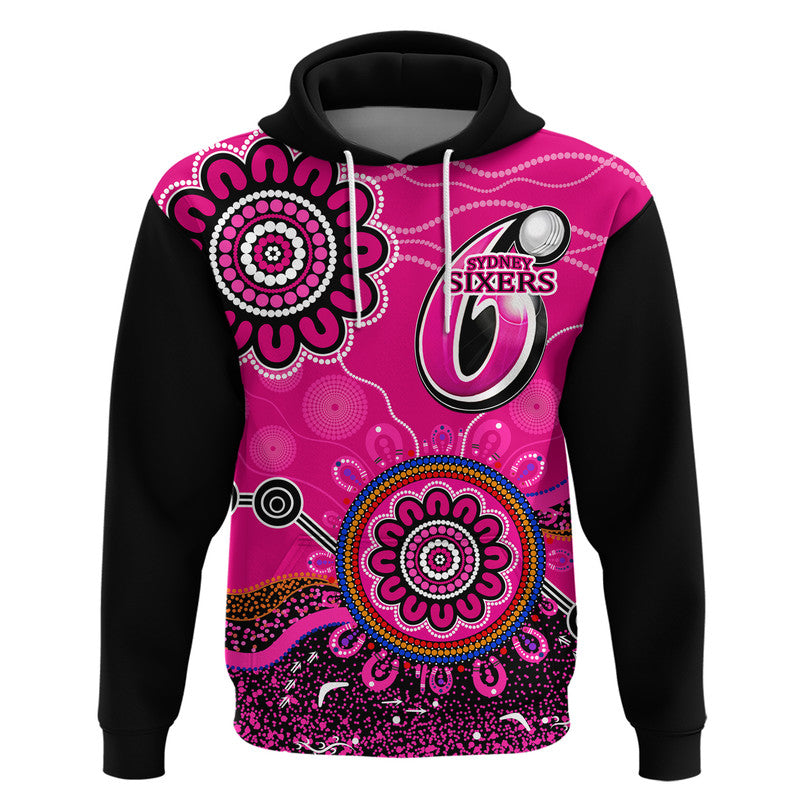 (Custom Personalised) Sydney Sixers Zip Up And Pullover Hoodie Cricket Indigenous Aboriginal LT9 - Vibe Hoodie Shop