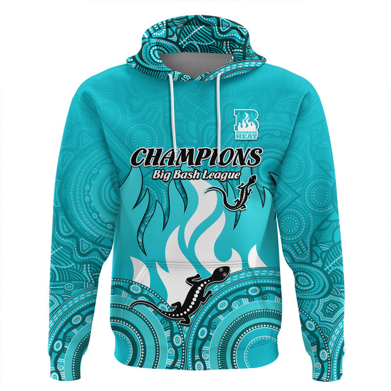 (Custom Personalised) Brisbane Heat Cricket Champions Zip Up And Pullover Hoodie Lizard Indigenous Aboriginal LT9 - Vibe Hoodie Shop