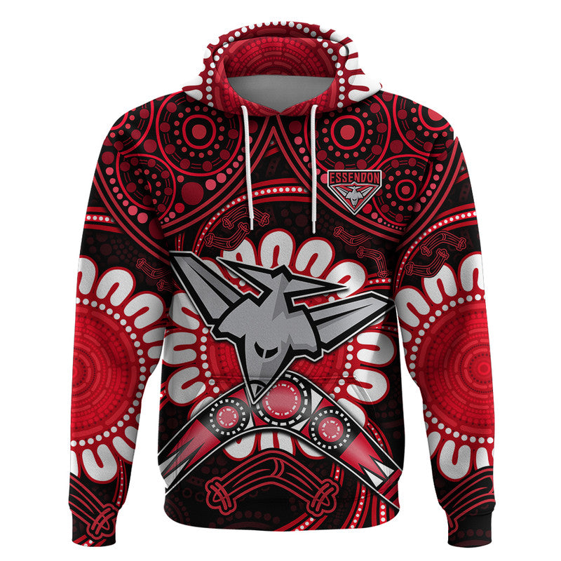 (Custom Personalised) Bombers Football Zip Up And Pullover Hoodie Boomerang Indigenous Dots LT9 - Vibe Hoodie Shop