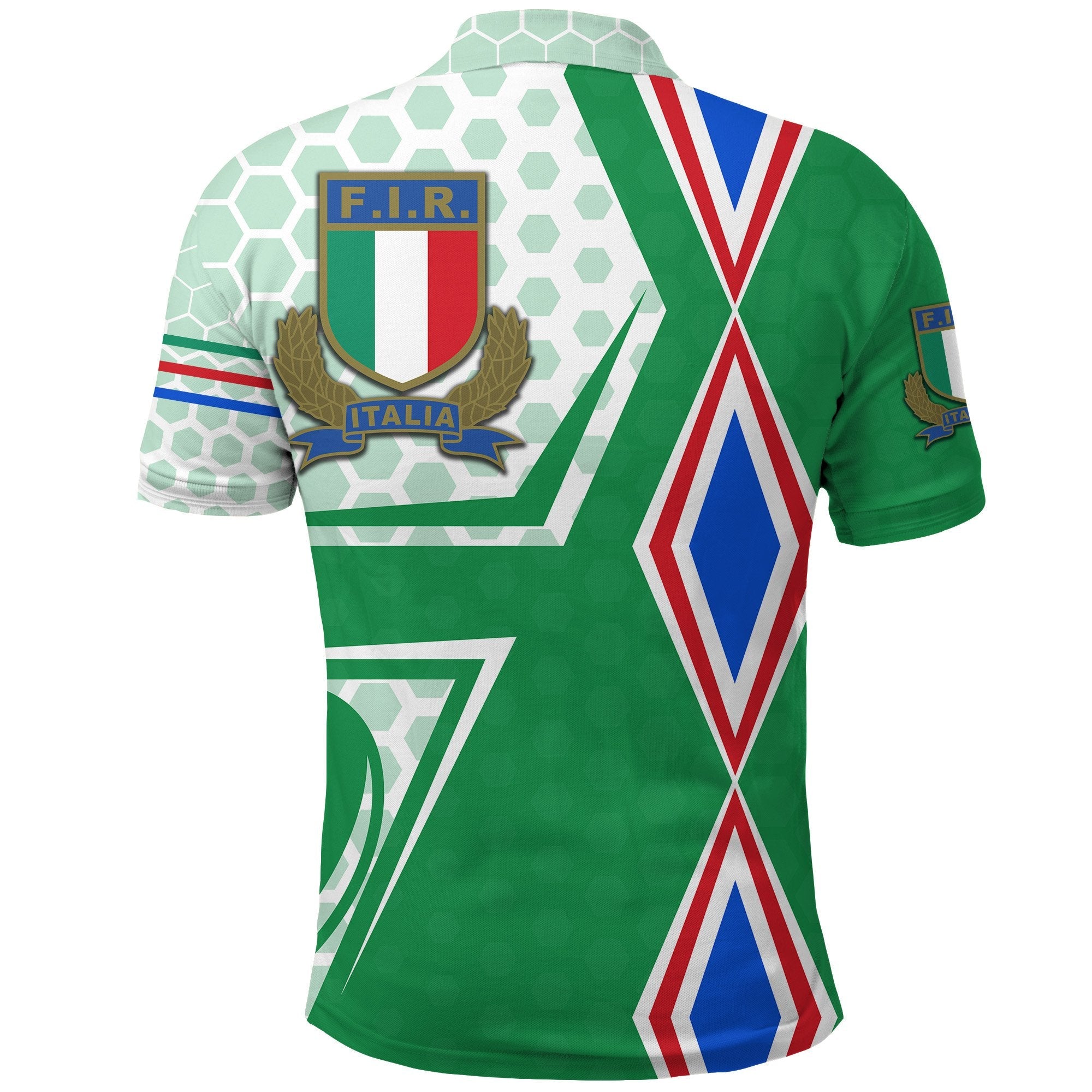 Italy Rugby Polo Shirt Gli Azzurri Vibes - Green - Vibe Hoodie Shop