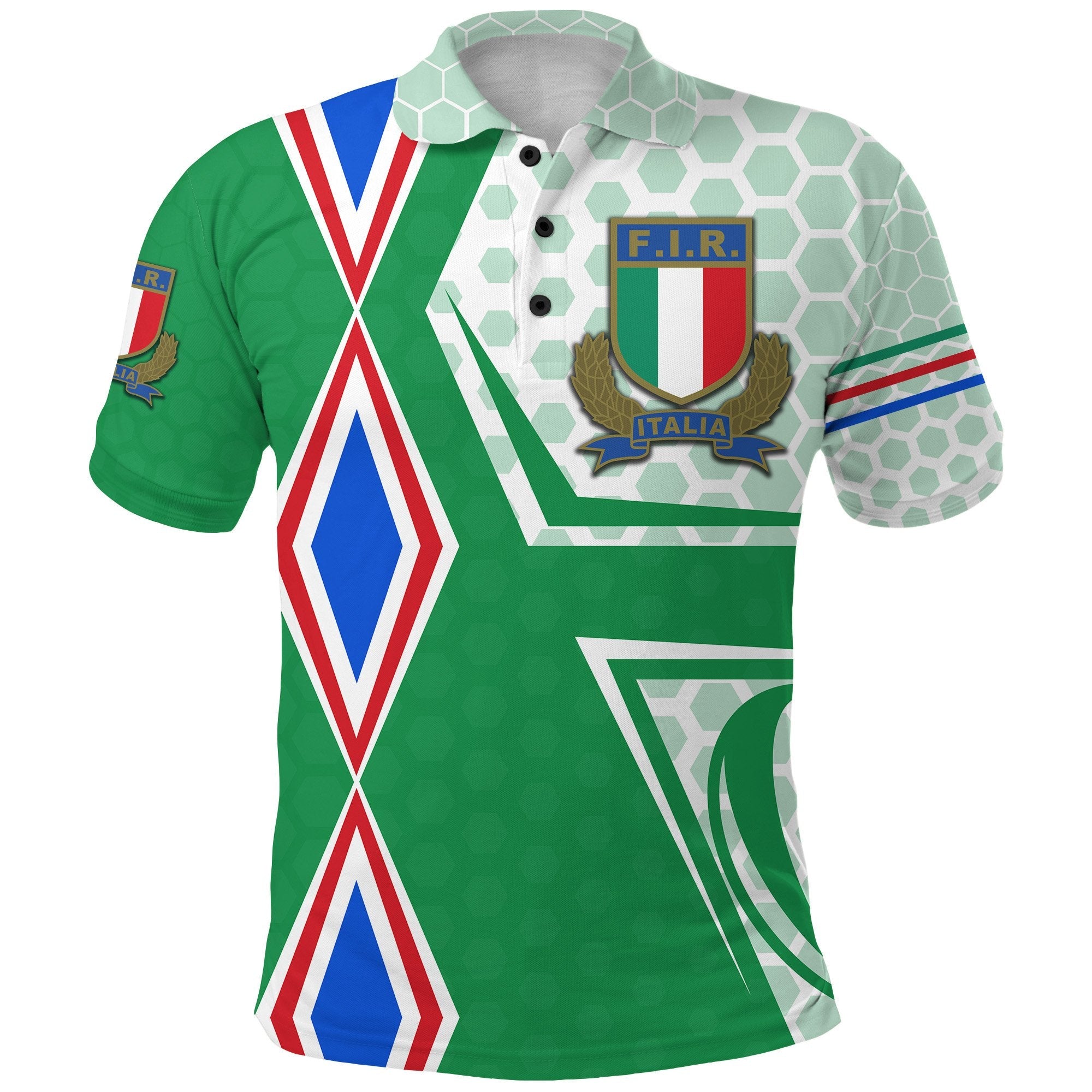 Italy Rugby Polo Shirt Gli Azzurri Vibes - Green - Vibe Hoodie Shop