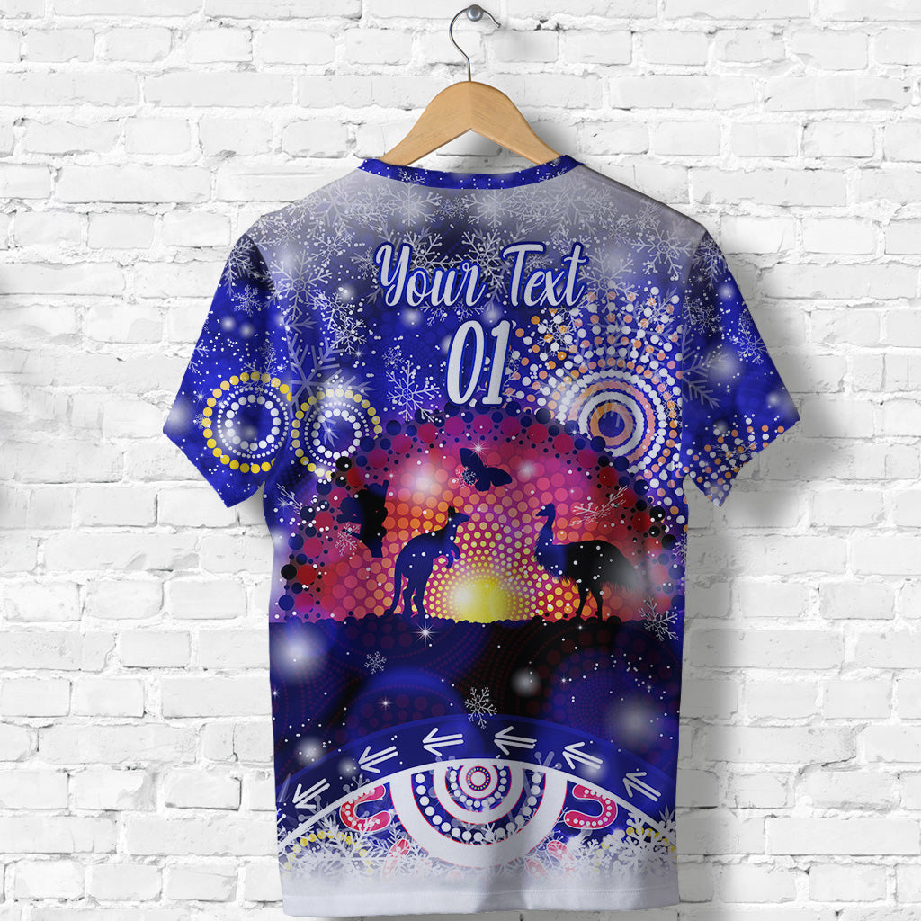 (Custom Personalised) Australian Indigenous Flag Christmas T shirt Original Style - Blue - Vibe Hoodie Shop