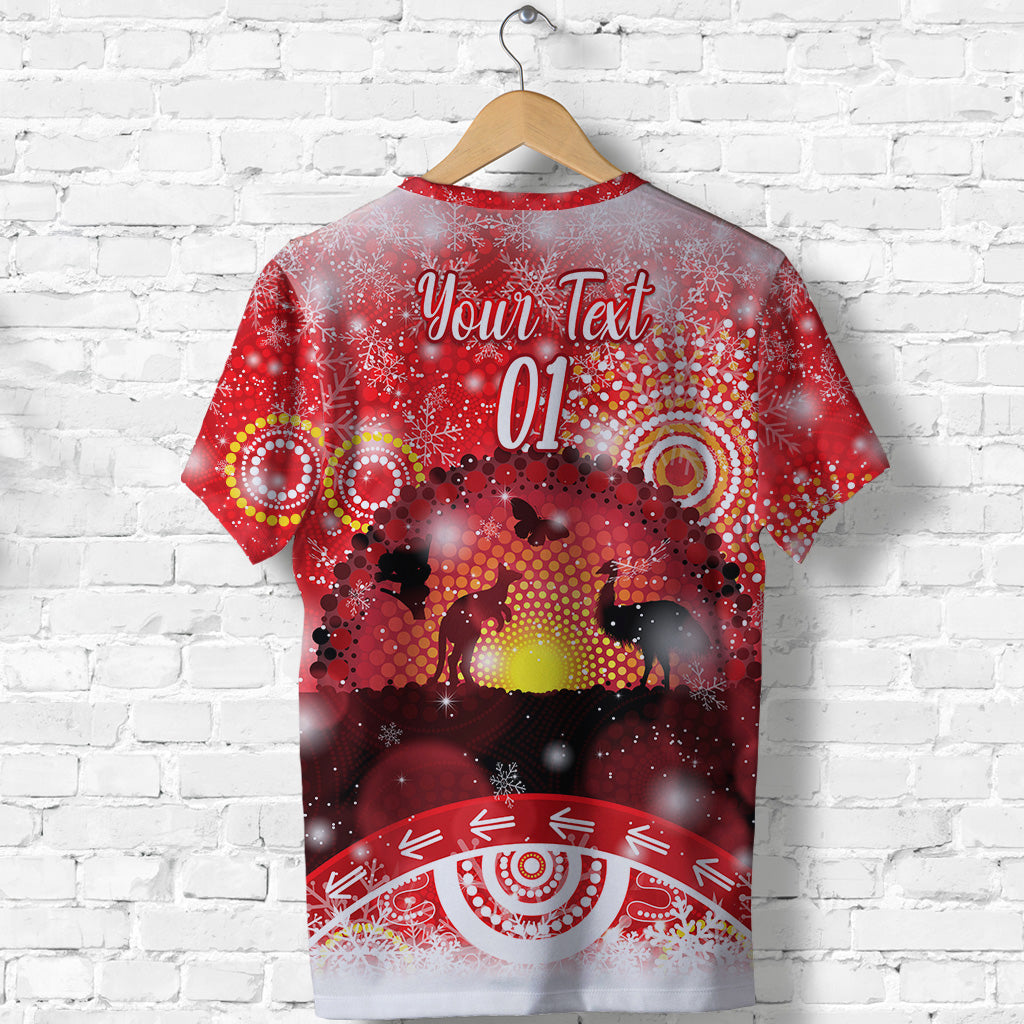 (Custom Personalised) Australia Indigenous Flag Christmas T shirt Original Style - Red - Vibe Hoodie Shop