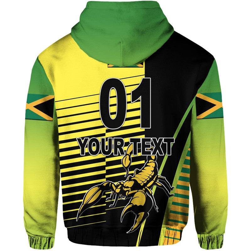 (Custom Personalised) Jamaica Cricket Scorpions Zip Up And Pullover Hoodie Simple Style - Black LT8 - Vibe Hoodie Shop