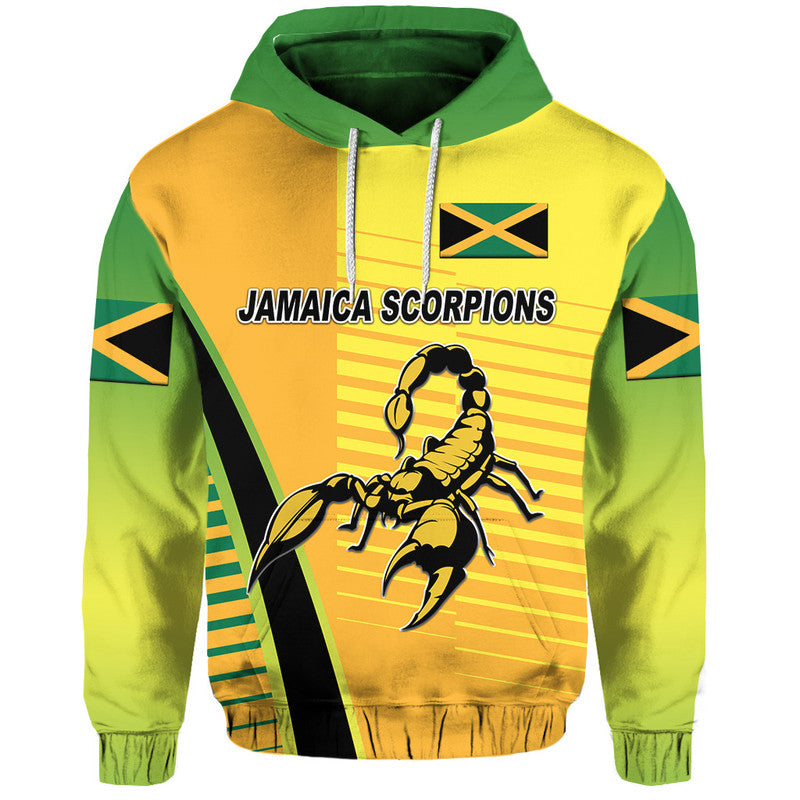 (Custom Personalised) Jamaica Cricket Scorpions Zip Up And Pullover Hoodie Simple Style - Yellow LT8 - Vibe Hoodie Shop