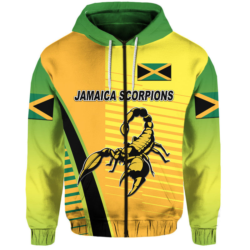 (Custom Personalised) Jamaica Cricket Scorpions Zip Up And Pullover Hoodie Simple Style - Yellow LT8 - Vibe Hoodie Shop