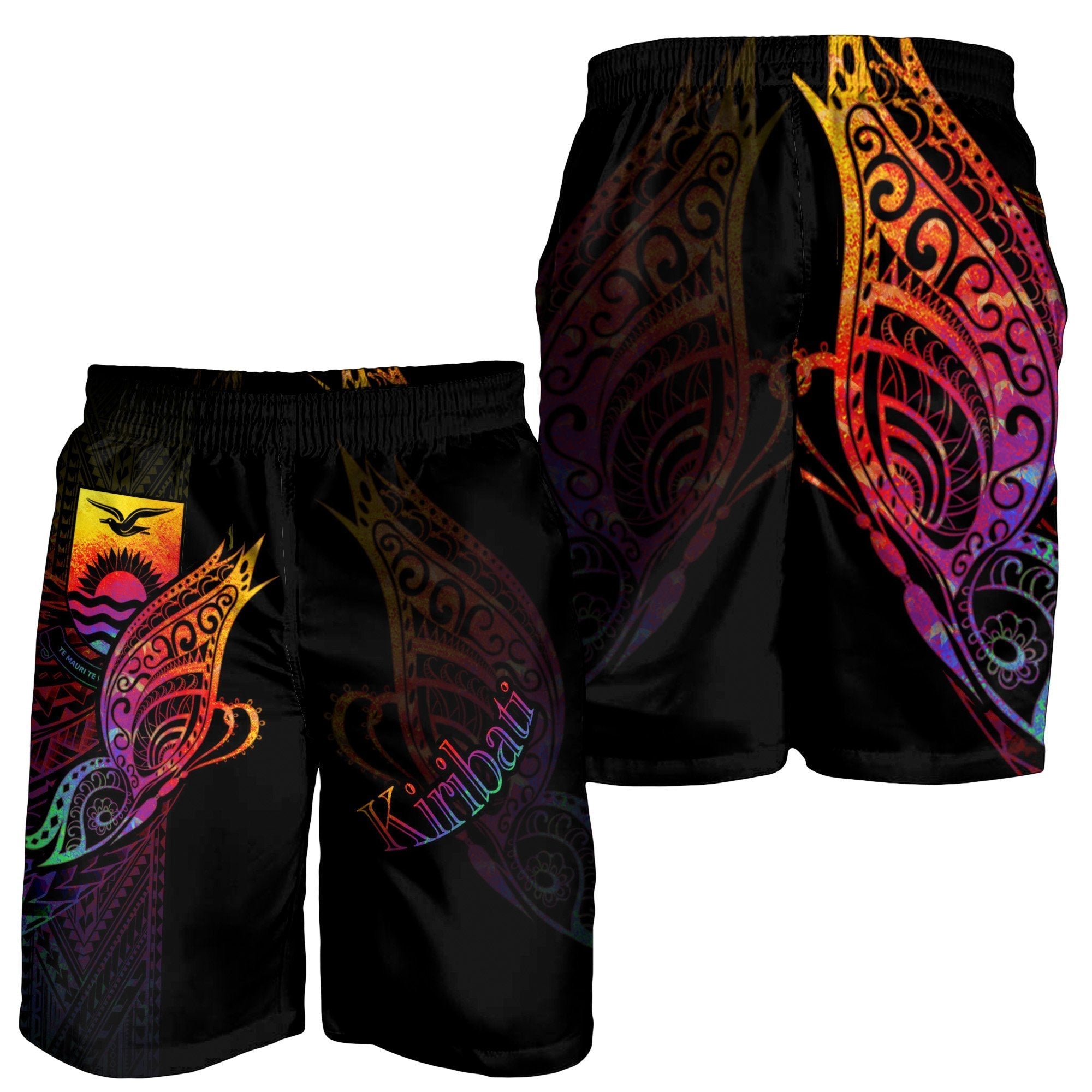 Kiribati Men's Shorts - Butterfly Polynesian Style - Vibe Hoodie Shop