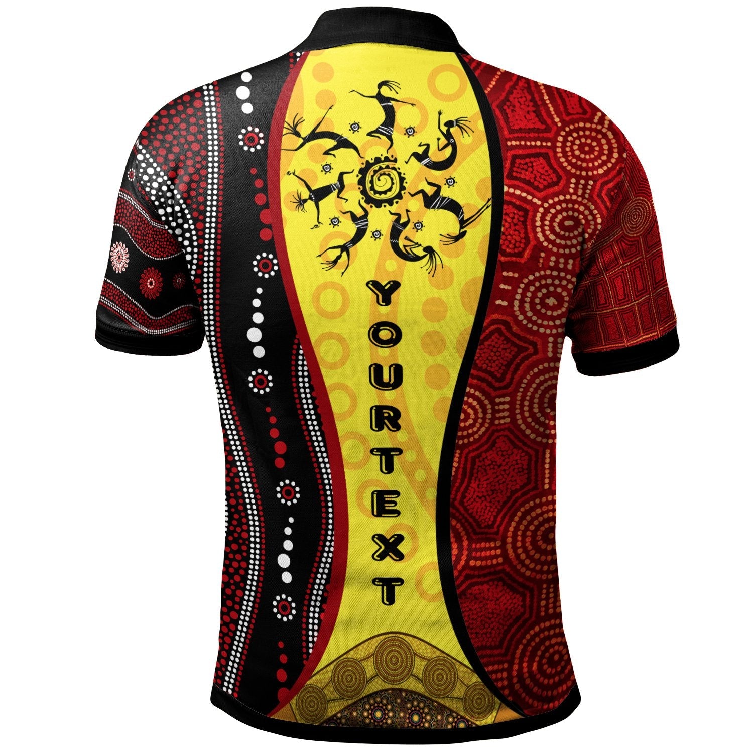 Aboriginal Polo Shirt, Koori Dot Acrylic Paint and Dreamtime Dance - Vibe Hoodie Shop