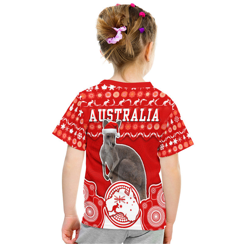 Australian Kangaroo Christmas Vibe With Aboriginal Dot Painting Style T Shirt  LT9 - Vibe Hoodie Shop