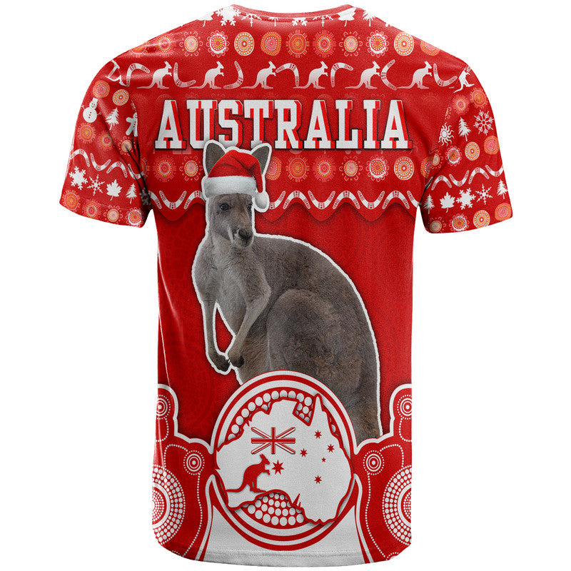 Australian Kangaroo Christmas Vibe With Aboriginal Dot Painting Style T Shirt  LT9 - Vibe Hoodie Shop