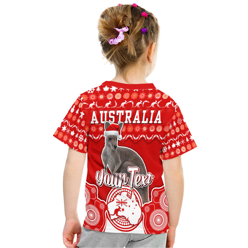 Custom Personalised Australian Kangaroo Christmas Vibe With Aboriginal Dot Painting Style T Shirt  LT9 - Vibe Hoodie Shop