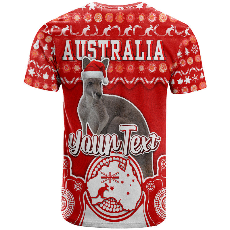 Custom Personalised Australian Kangaroo Christmas Vibe With Aboriginal Dot Painting Style T Shirt  LT9 - Vibe Hoodie Shop