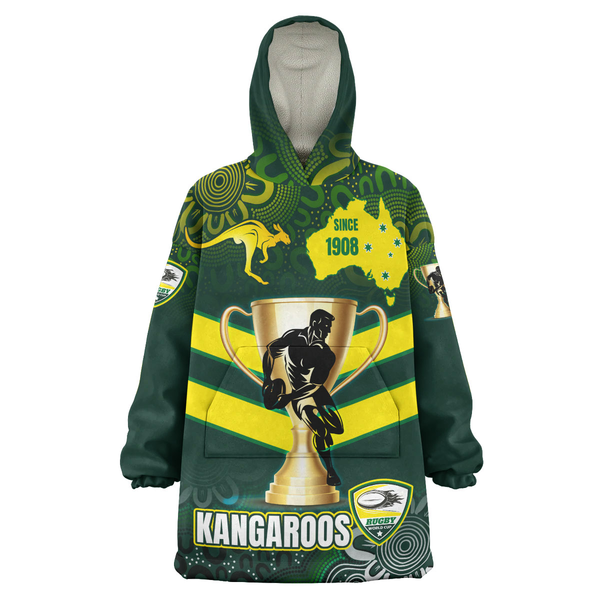 Kangaroos Rugby Snug Hoodie - Custom ACT AND PLAY LIKE A CHAMPION Wearable Blanket Hoodie - Vibe Hoodie Shop