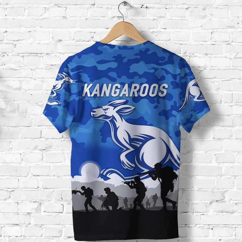 North Melbourne Kangaroos ANZAC T shirt Simple Style - Vibe Hoodie Shop