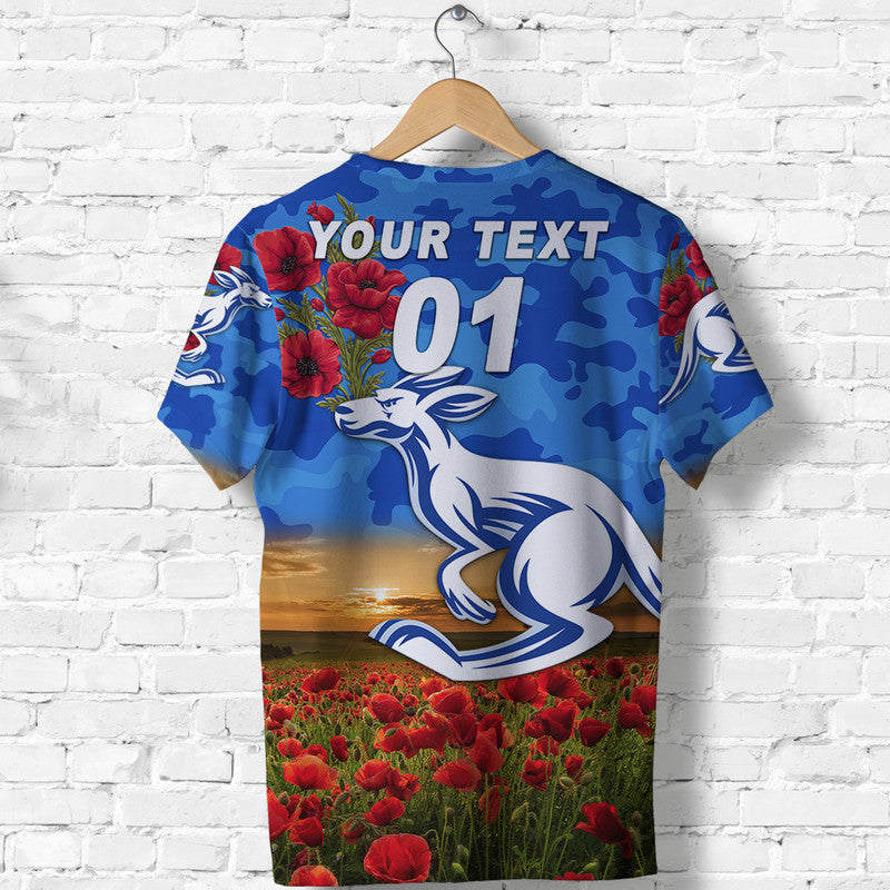 (Custom Personalised) North Melbourne Kangaroos ANZAC T shirt Poppy Vibes - Vibe Hoodie Shop